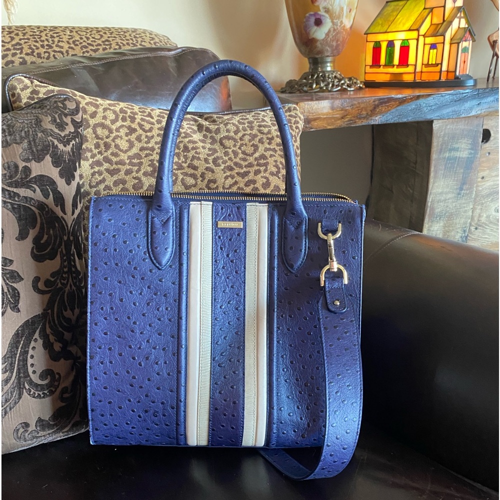 Brahmin Caroline Navy Narvi Handbag